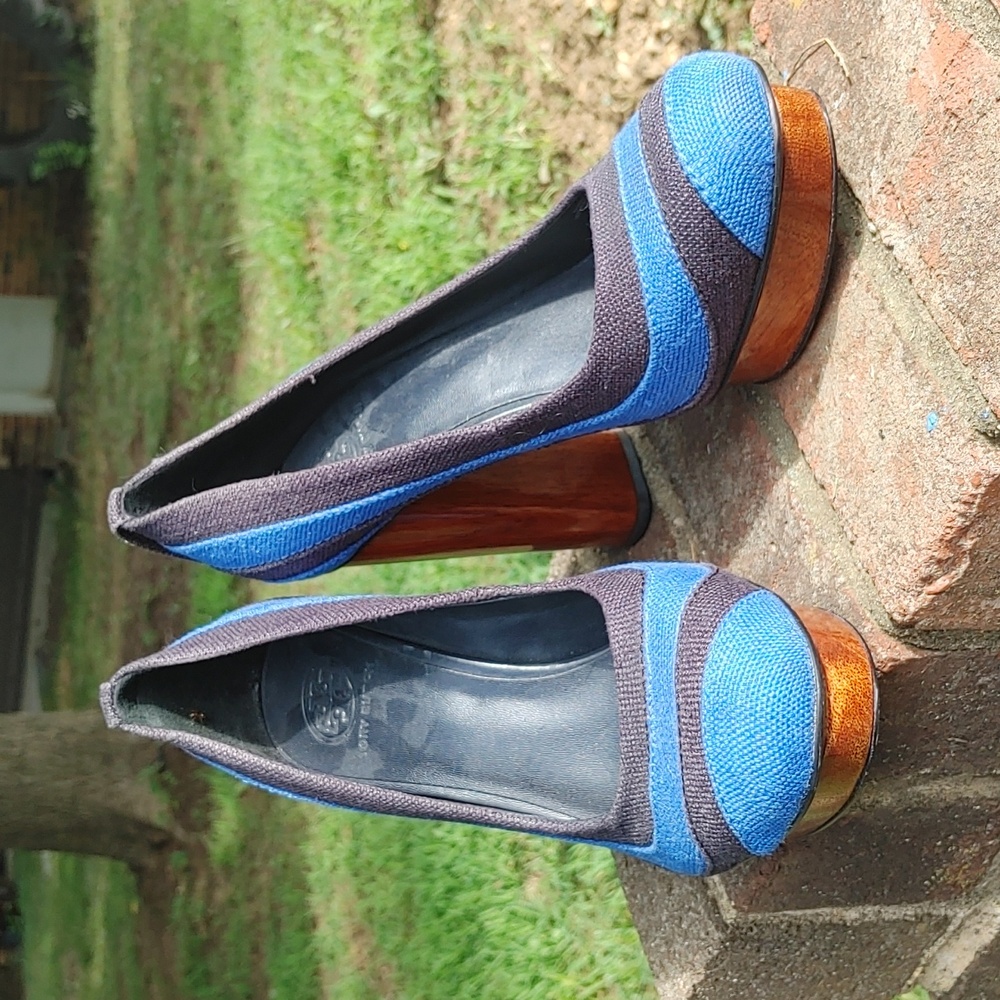 Tory Burch Joelle Platform Canvas Pump Size 9.5 (3681)